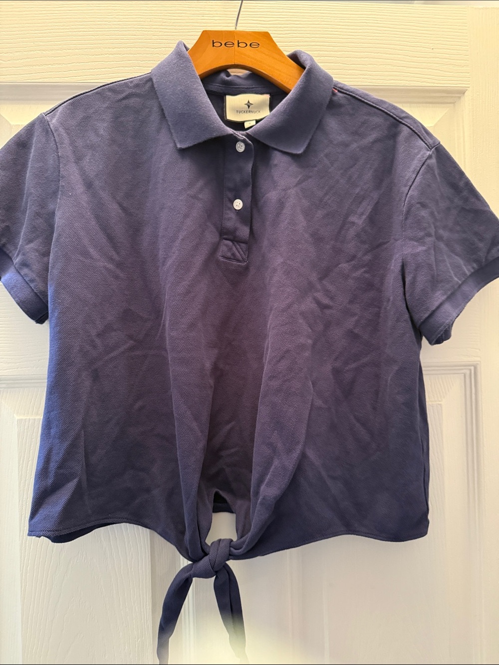 Tuckernuck Tie-Front Polo Crop Top